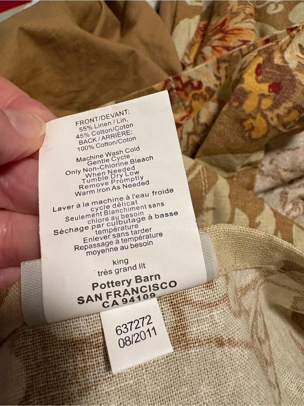 Pottery Barn Camilla King Duvet Cover—Linen/Cotton Blend—3 Shams—New Condition
